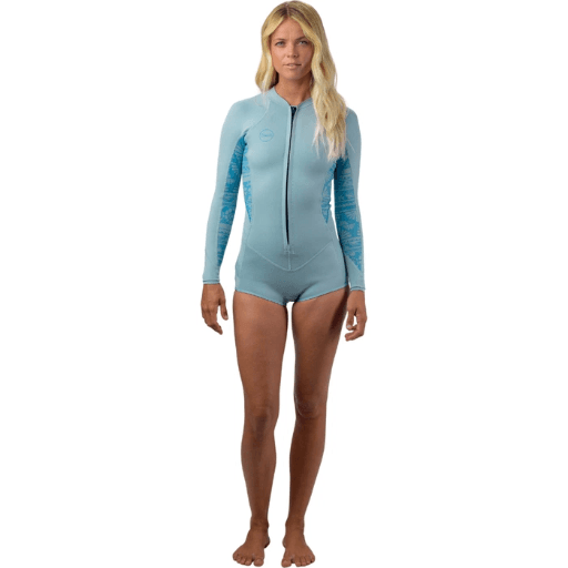WETSUIT O'NEILL BAHIA 2/1 FRONT ZIP L/S SHORT SPRING- CHMBYBLU/SRF