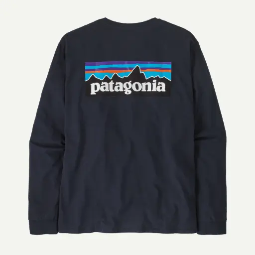 LONGSLEEVE PATAGONIA P-6 LOGO RESPONSIBILI-TEE - BLK